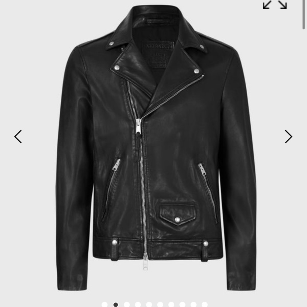 AllSaints MILO LEATHER BIKER JACKET, Medium